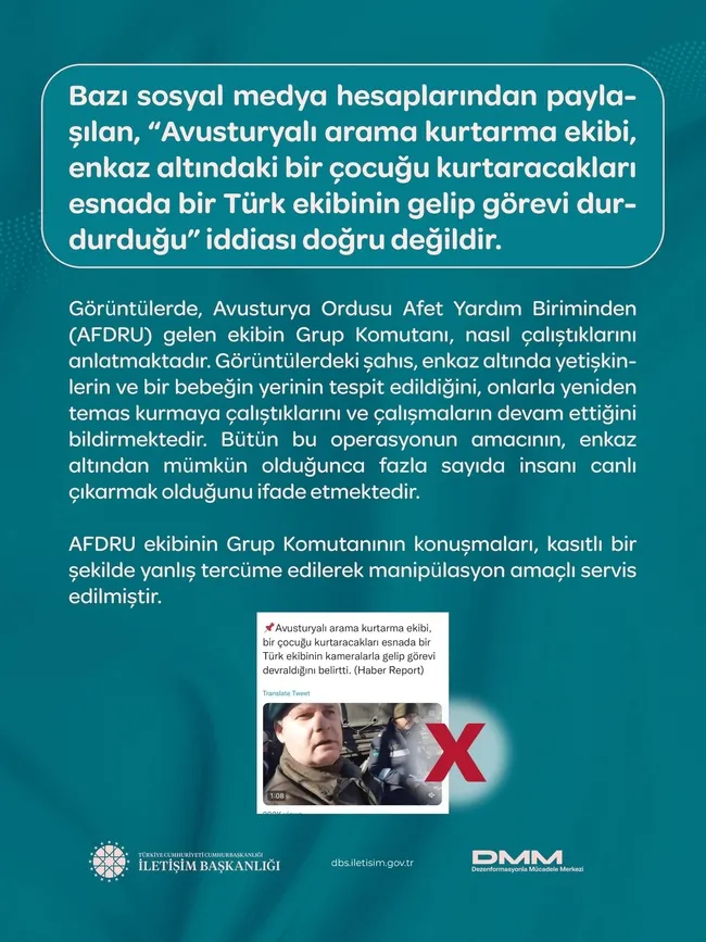 Sistematik algı operasyonları mercek altında! İşte 6 Şubat depremine ilişkin yalanlar ve gerçekler