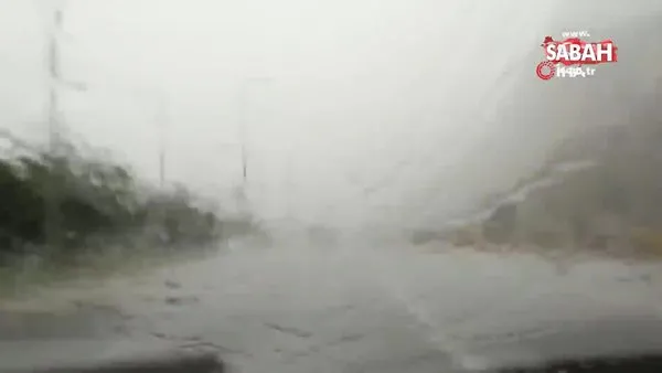 Antalya'yı dolu vurdu... Otomobil üzerine düşen dolu yağışı saniye saniye kaydedildi | Video