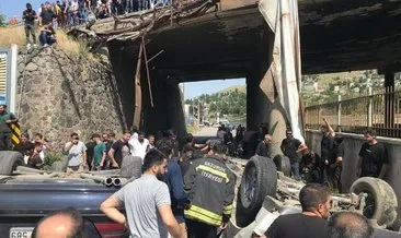 Erzurum’da otomobil ile kamyonet köprüden alt yola uçtu: 1 çocuk, 3 yaralı!