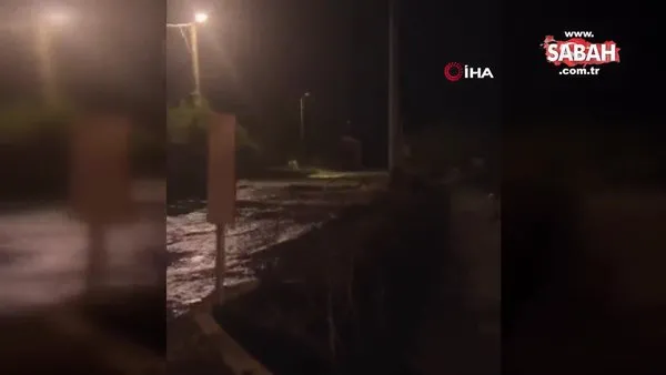 Su borusu patladı, yollar göle döndü: Tankerin sürüklendiği anlar kamerada | Video