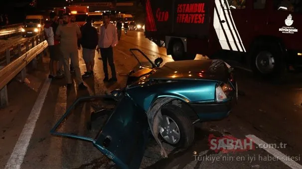 İstanbul’da feci kaza! Araç bu hale geldi