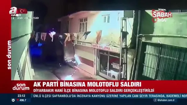 Diyarbakır’da AK Parti Hani ilçe binasına molotoflu saldırı | Video