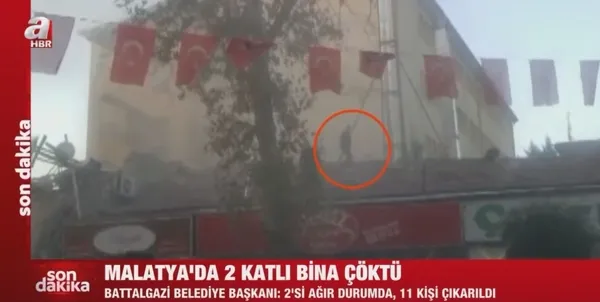 Malatya'da çöken binadan kendi imkanlarıyla çıktı! Şoku atlatamayan vatandaş kamerada - 1