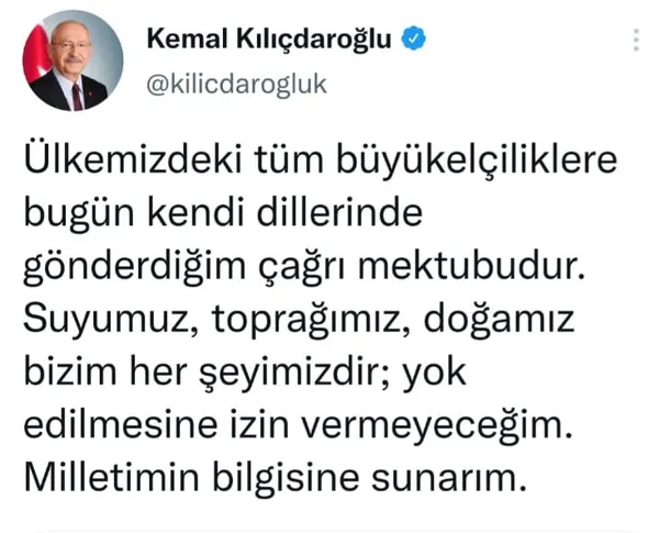 CHP Genel Başkanı Kılıçdaroğlu’ndan büyükelçilere skandal mektup: Kanal İstanbul projesini desteklemeyin