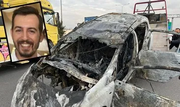 Ankara’da feci olay: Bariyerlere çarpıp yanan otomobilin sürücüsü öldü!