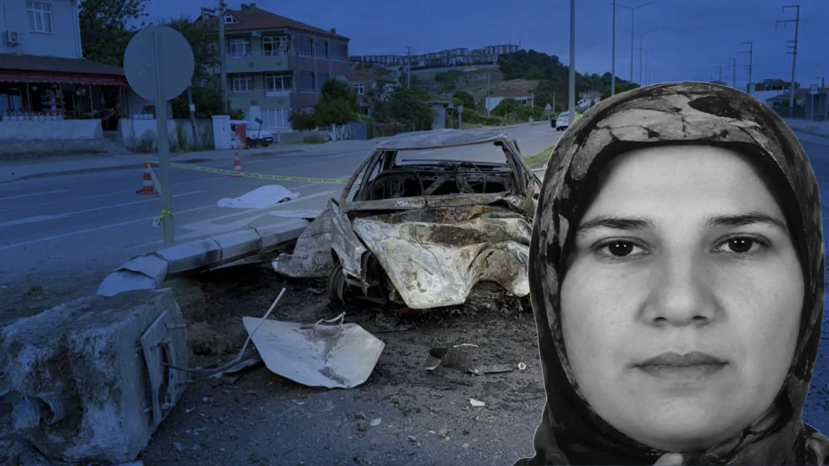 Samsun'da hastaneye refakat için giden bir kadının kaza yaptığı otomobil