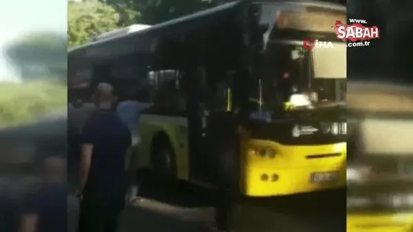 Çengelköy’de arızalanan İETT otobüsünü yolcular itti | Video