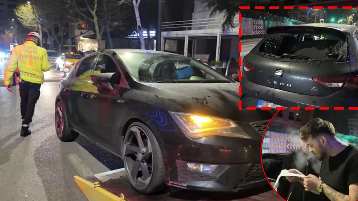 Trafik denetiminde dehşet saçtı! Cezayı duyunca… Arabasının camını parçaladı!