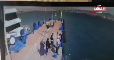 Kocaeli’de denize atlayan kadının kurtarılma anı kamerada