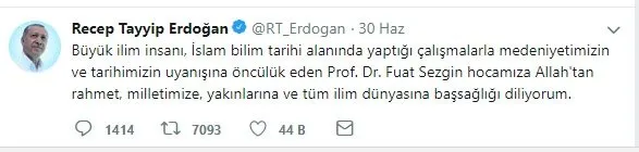 Türk bilim dünyası Prof. Dr. Fuat Sezgin’i kaybetti