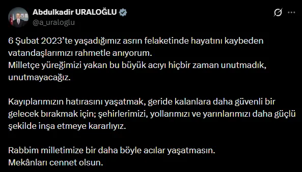 asrin-felaketinin-ucuncu-yildonumunde-siyasilerden-art-arda-paylasimlar-1770342023542.png Asrın felaketinin üçüncü yıl dönümünde siyasilerden art arda paylaşımlar!