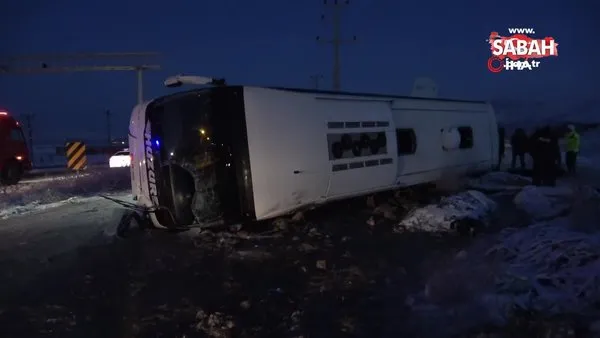 Kontrolden çıkan yolcu otobüsü devrildi: 1 ölü, 25 yaralı | Video