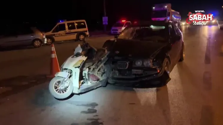 Elektrikli bisiklet arabaya ok gibi saplandı: 1 ölü | Video