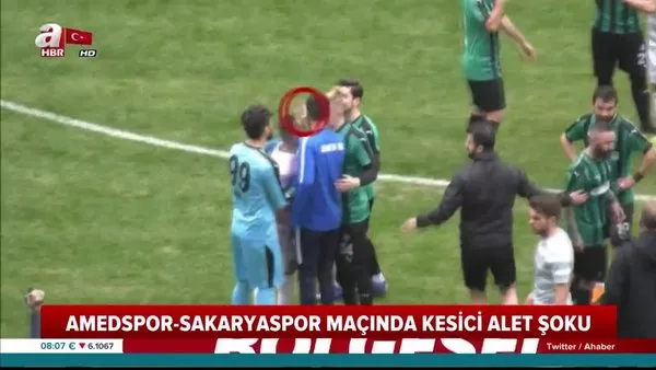 Amedspor - Sakaryaspor maçında skandal! Amedsporlu Mansur Çalar, kesici aletle çıktığı maçta futbolcuları böyle yaraladı!