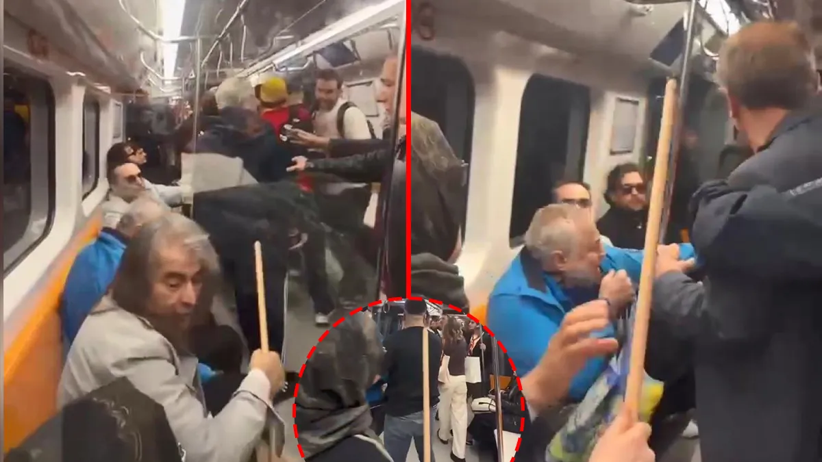 Sarıyer metrosunda tezahürat krizi! Yolcuları çileden çıkardılar: Oklava ve yumrukların havada uçuştuğu kavga kamerada! Sarıyer metrosunda tezahürat krizi! Yolcuları çileden çıkardılar: Oklava ve yumrukların havada uçuştuğu kavga kamerada!