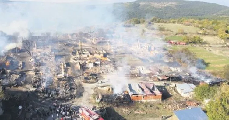Bolu’da baca yangını köyü küle çevirdi