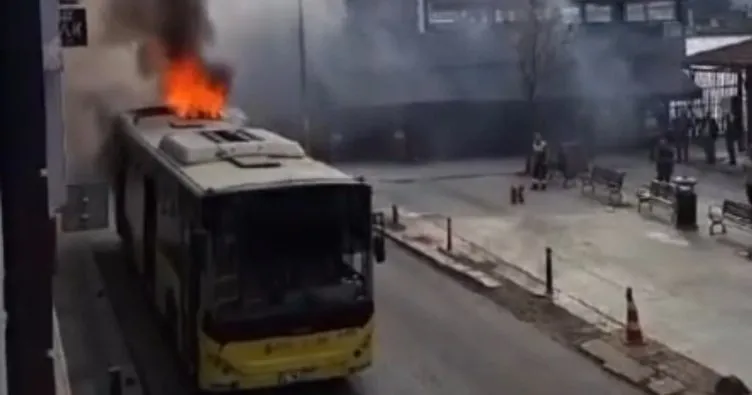 İETT otobüsü yandı!
