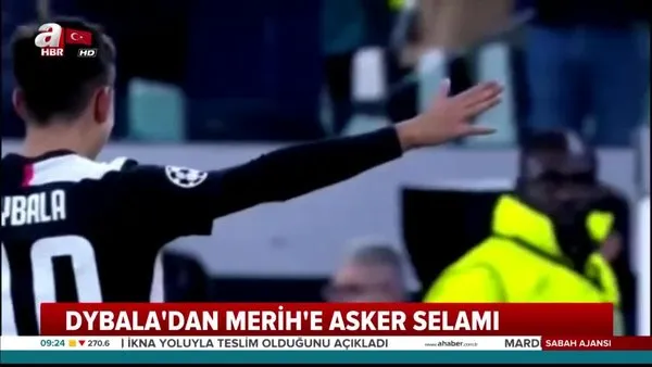 Juventus'un Arjantinli futbolcusu Dybala, attığı golden sonra Merih Demiral'a böyle asker selamı verdi
