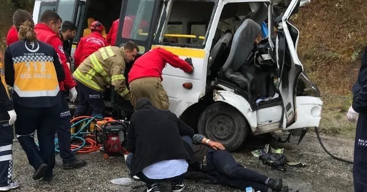 Düğün yolunda katliam gibi kaza