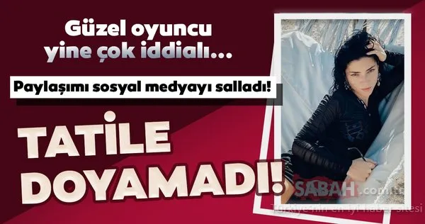 Tatile doymayan Merve Boluğur'un sahil pozu sosyal medyayı salladı...Merve Boluğur dekolteli paylaşımı ile yine çok iddialı!