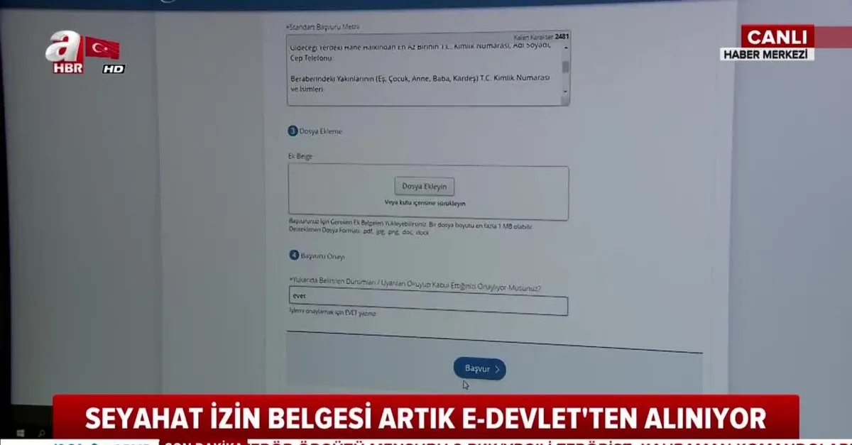 Son Dakika Seyahat Izin Belgesi E Devlet Basvuru Formu Nasil Doldurulur 31 Mart 2020 Sali Video Videosunu Izle Son Dakika Haberleri