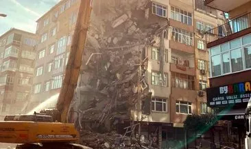 Kolonları patlayan 6 katlı apartman yıkılıyor