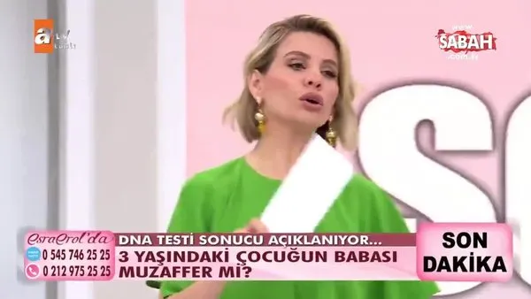 Esra Erol’un canlı yayınında büyük şok! DNA testi sonucuna göre 3 yaşındaki çocuğun babası Muzaffer değil! | Video