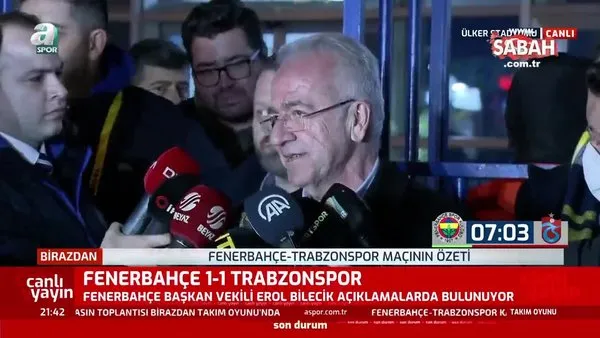 Fenerbahçe Başkanvekili Erol Bilecik'ten flaş açıklamalar! 