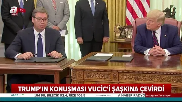 Trump'ın açıklaması Vucic'i şaşırttı! Dünya bu görüntüleri konuşuyor | Video