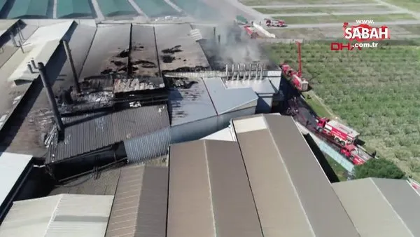 Bursa'daki fabrika yangınının yol açtığı hasar havadan görüntülendi!
