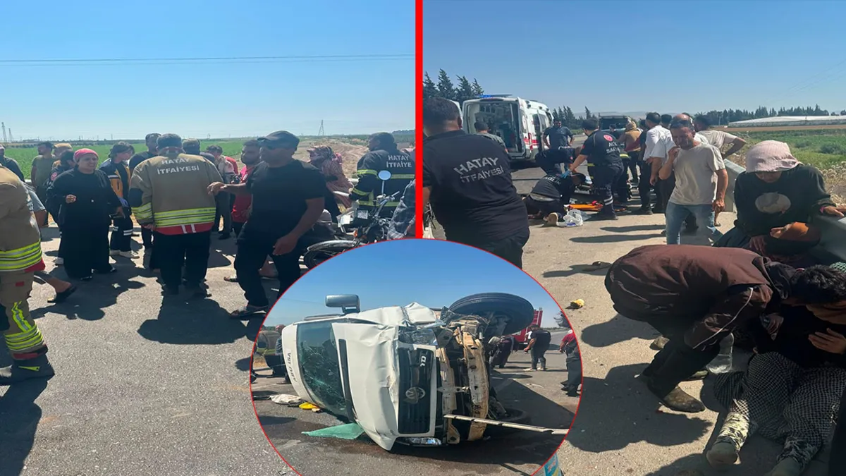 Hatay'da feci kaza! Tarım işçilerini taşıyan minibüs devrildi: 5 yaralı Hatay'da feci kaza! Tarım işçilerini taşıyan minibüs devrildi: 5 yaralı