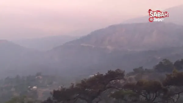Datça yangınına sabahın ilk ışıkları ile havadan müdahale başladı | Video