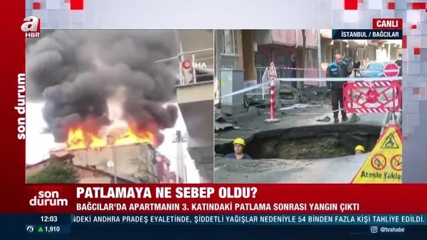 SON DAKİKA: Bağcılar'da korku dolu anlar! Çatı katında doğalgaz patlaması sonucu yangın çıktı! | Video
