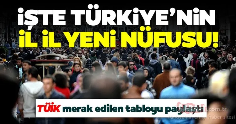 İşte Türkiye’nin il il 2020 nüfusu! Hangi ilde kaç kişi yaşıyor?