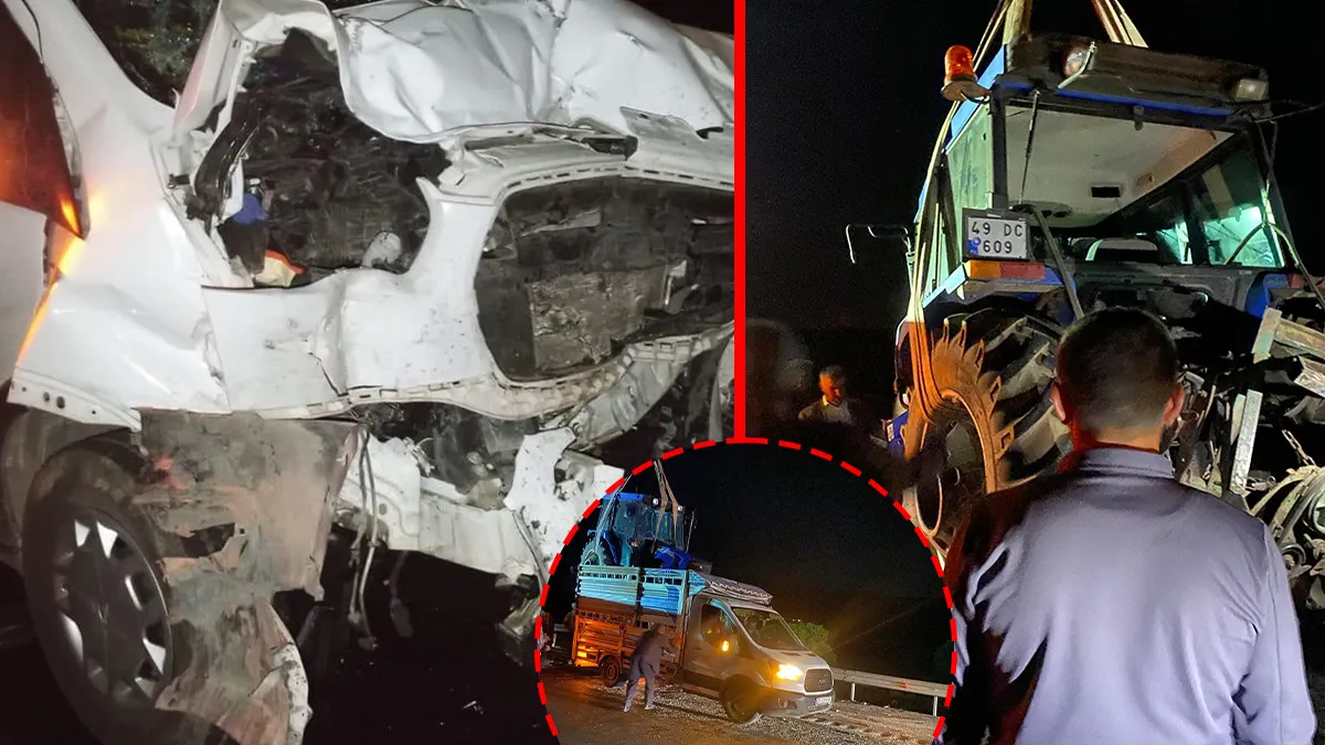 Bitlis'in Güroymak ilçesinde meydana gelen trafik kazası sonrası olay yeri.
