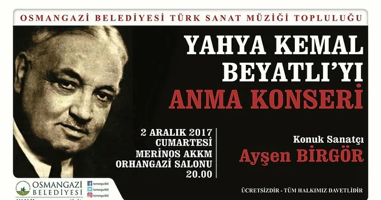 Yahya Kemal Osmangazi’de anılacak