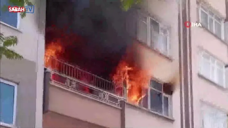 Konya'da apartmanda yangın paniği! 5 kişi dumandan etkilendi | Video