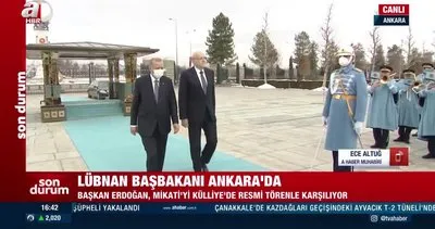 Son Dakika: Lübnan Başbakanı Necip Mikati Ankara’da! Başkan Erdoğan, Külliye’de resmi törenle karşıladı | Video