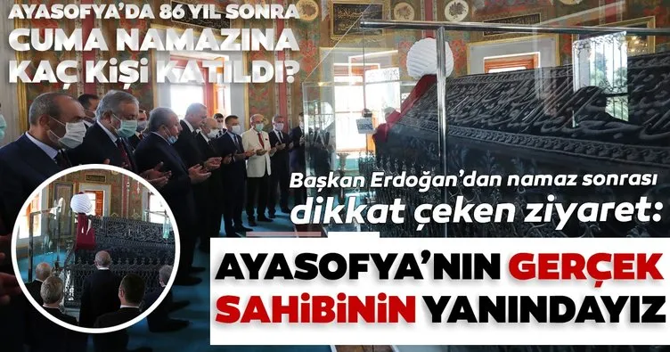 Son dakika haberler: Başkan Recep Tayyip Erdoğan’dan anlamlı ziyaret! Ayasofya’daki namazın ardından ilk açıklama...