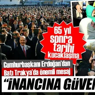 Cumhurbaşkanı Erdoğan Gümülcine'de soydaşlara hitap etti