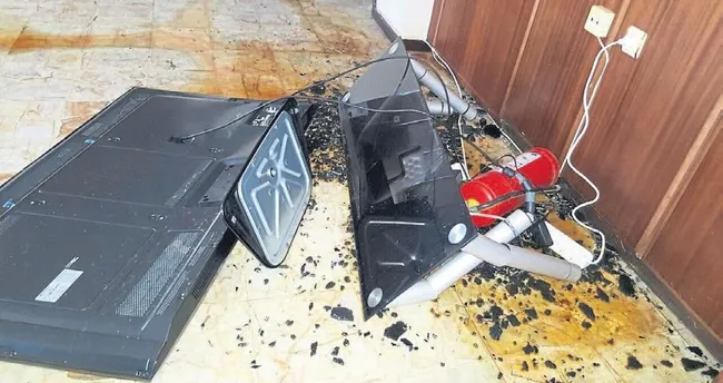 Patlayan yangın tüpü savaş alanına çevirdi