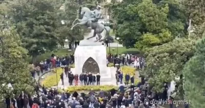 Samsun’da bir grup Atatürk heykeli etrafında döndü! Çirkin provokasyon sonrası ilginç olay...