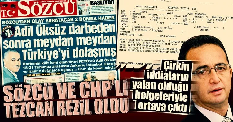 Sözcü ve CHP’li Tezcan’ın Adil Öksüz yalanını SABAH belgeledi