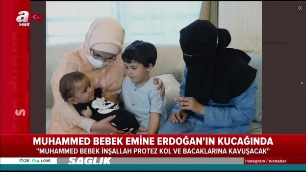 Kolları ve ayakları olmayan Muhammed bebek, Emine Erdoğan'ın misafiri oldu | Video