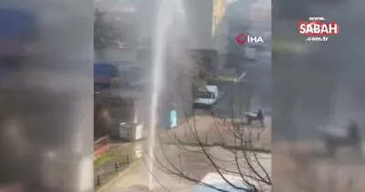 Büyükçekmece’de İSKİ borusu patladı, fışkıran su metrelerce yükseğe ulaştı | Video