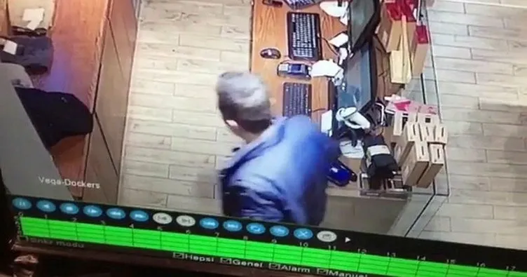 Telefon hırsızı güvenlik kamerasına yakalandı