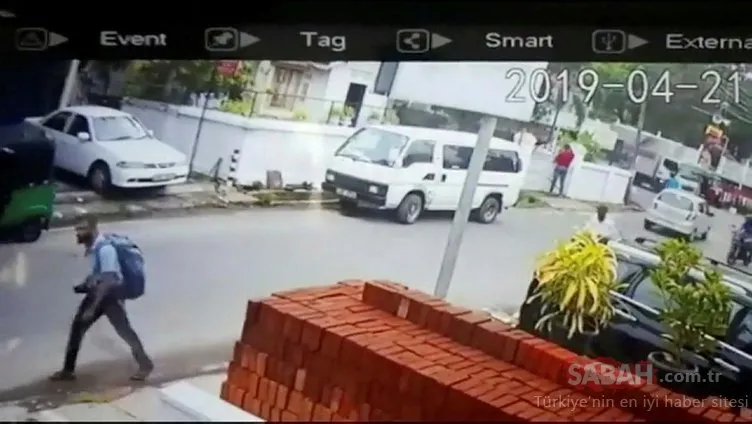 Son dakika: Sri Lanka saldırılarında bir şüphelinin görüntüsü güvenlik kamerasına yansıdı