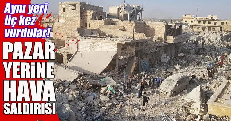 Halep’te pazar yerine hava saldırısı