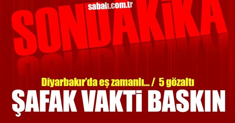 Son Dakika! Diyarbakır’da şafak vakti uyuşturucu baskını: 5 gözaltı