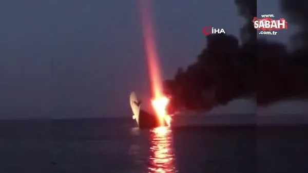 İstanbul Ambarlı Limanı'ndaki süperyat yangını kamerada
